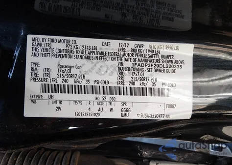 2013 Ford Focus Se from USA, damaged, VIN 1FADP3F29DL220335